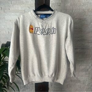 DISNEY “Pooh” “Be A Sport” Grey Kids Embroidered Vintage Sweatshirt Size M